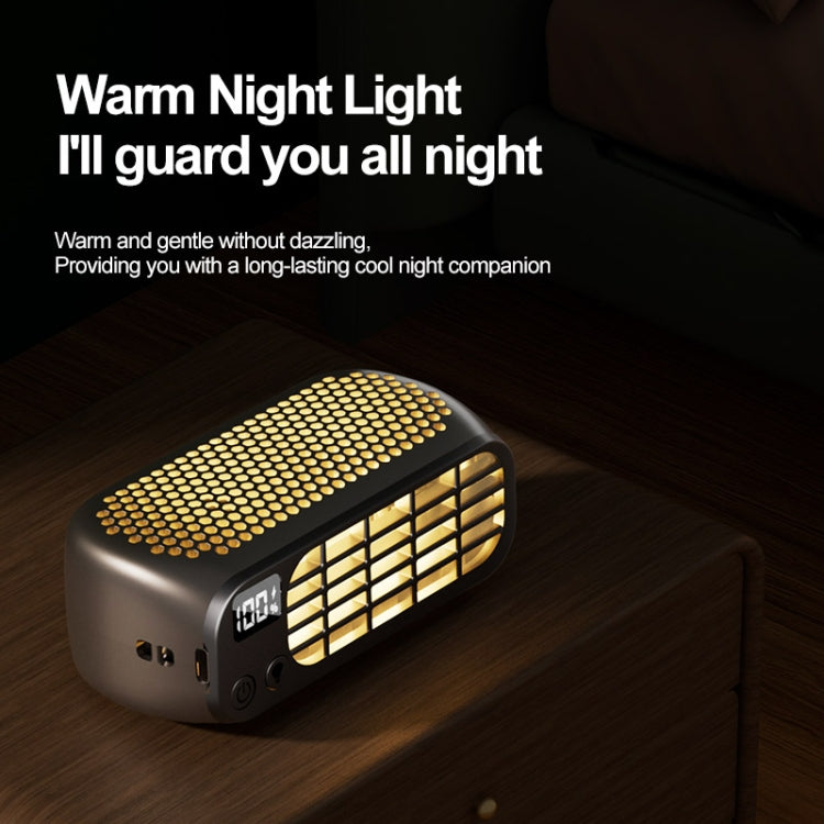 USB Charging Digital Display Portable Bladeless Outdoor Mini Night Light Fan(Pink) - Electric Fans by PMC TechLife | Online Shopping South Africa | PMC TechLife | Buy Now Pay Later Mobicred
