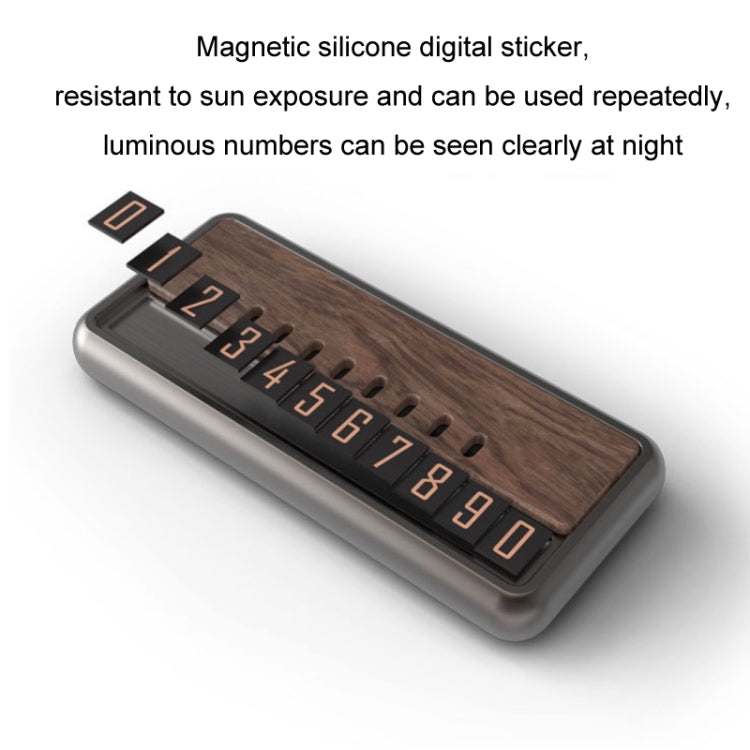 Car Metal Wood Aromatherapy Magnetic Luminous Car Moving Number Plate(Metal+Log) - Parking Card by PMC TechLife | Online Shopping South Africa | PMC TechLife | Buy Now Pay Later Mobicred