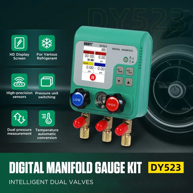 2pcs / Set DUOYI DY523 Automotive Vacuum Pressure Gauge Liquid Charge Fluorine Repair Electronic Refrigerant Meter - free shipping - PMC TechLife - Order now!
