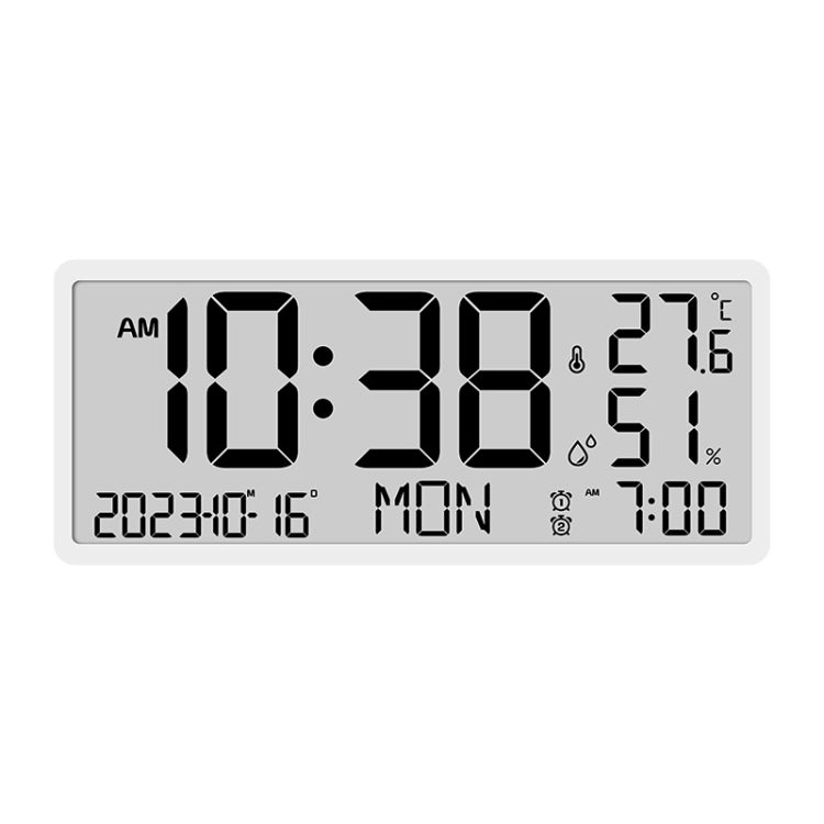 LCD Multifunctional Living Room Wall Clock Electronic Clock With Date/Temperature/Humidity Display(White) - Wall Clock by PMc TechLife | Online Shopping South Africa | PMc TechLife | Buy Now Pay Later Mobicred