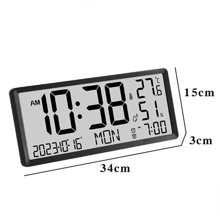 LCD Multifunctional Living Room Wall Clock Electronic Clock With Date/Temperature/Humidity Display(White) - Wall Clock by PMc TechLife | Online Shopping South Africa | PMc TechLife | Buy Now Pay Later Mobicred