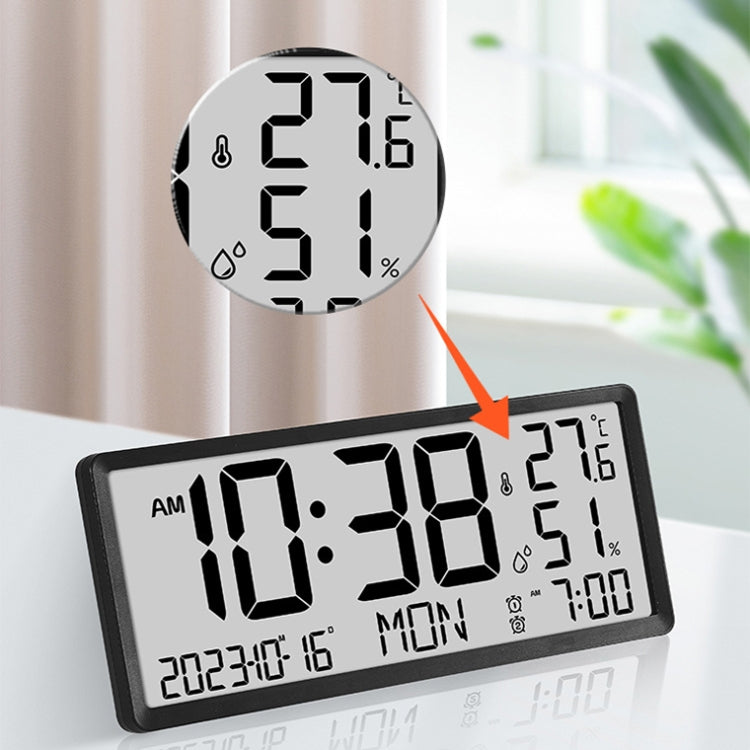 LCD Multifunctional Living Room Wall Clock Electronic Clock With Date/Temperature/Humidity Display(White) - Wall Clock by PMc TechLife | Online Shopping South Africa | PMc TechLife | Buy Now Pay Later Mobicred