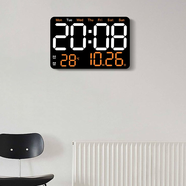 Multifunctional LED Digital Display Electronic Wall Clock Living Room Silent Alarm Clock, Color: Orange - Wall Clock by PMc TechLife | Online Shopping South Africa | PMc TechLife | Buy Now Pay Later Mobicred