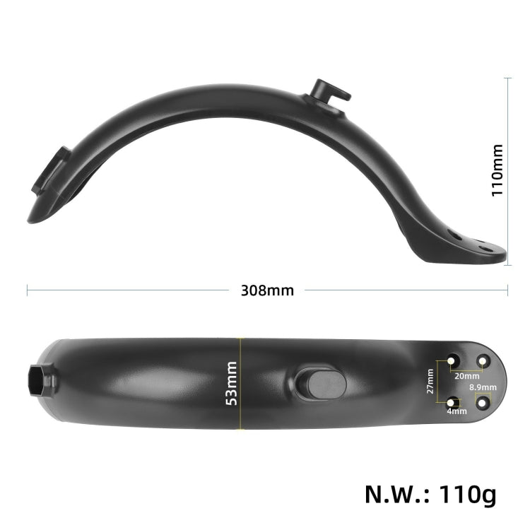 For Xiaomi M365 / 1S / PRO Scooter Accessories Plastic Rear Fender 4 Hole Rear Fenders 8.5 inch Fender, Specification: Fender+Tail Light Set - Accessories & Parts by PMc TechLife | Online Shopping South Africa | PMc TechLife | Buy Now Pay Later Mobicred
