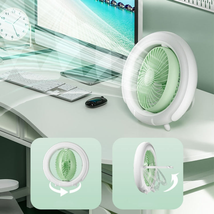 Night Light Desktop Folding Fan Outdoor Camping Hanging Mini Fan, Color: Green Basic - Electric Fans by PMC TechLife | Online Shopping South Africa | PMC TechLife | Buy Now Pay Later Mobicred