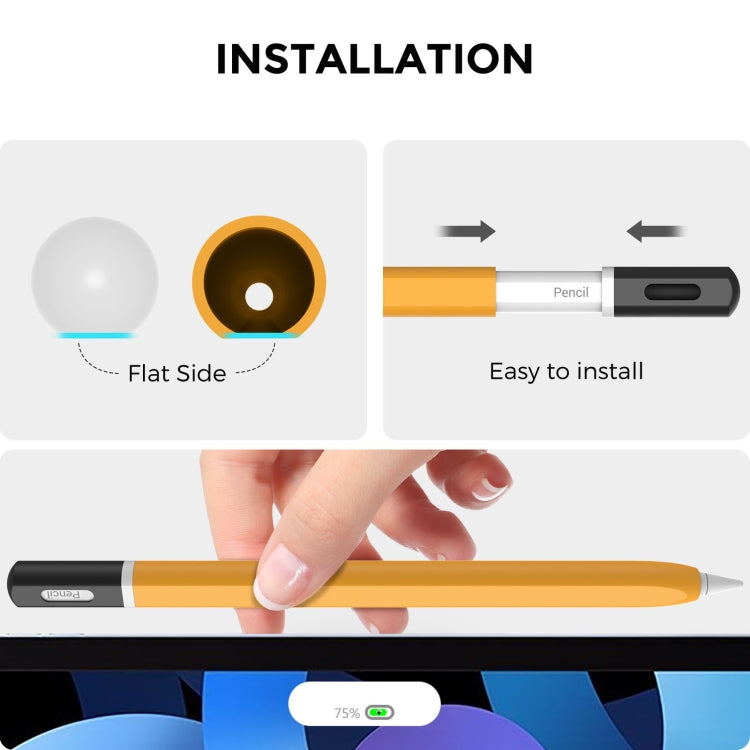 For Apple Pencil 2 AhaStyle JY16-2 Silicone Case Retro Non-slip and Anti-drop Pen Cover(Yellow) - free shipping - PMC Jewellery - Order now!