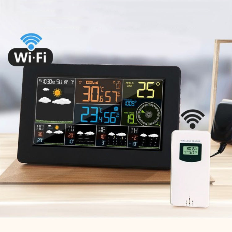 WiFi Color Screen Weather Station Temperature And Humidity Weather Forecast Clock, Model: EU Plug - Indoor Thermometer by PMC TechLife | Online Shopping South Africa | PMC TechLife | Buy Now Pay Later Mobicred