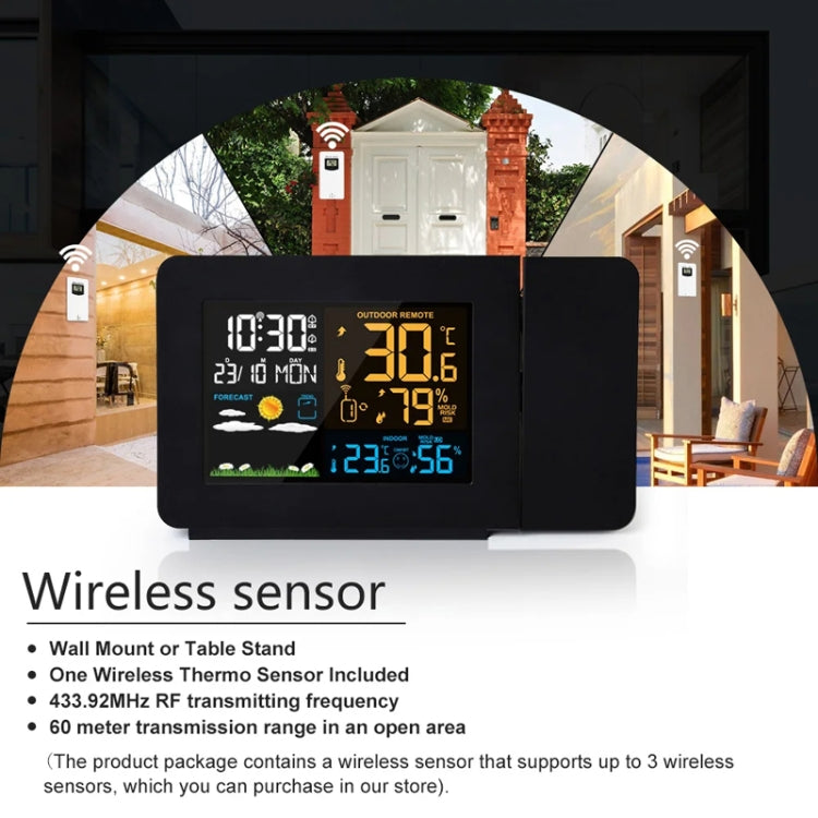 Household Color Screen Temperature And Humidity Meter Weather Forecast Projection Clock, Model: UK Plug - Novelty Clock by PMC TechLife | Online Shopping South Africa | PMC TechLife | Buy Now Pay Later Mobicred