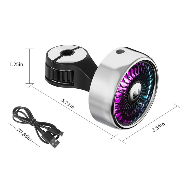 FE052 RGB Color Light USB Plug-in Clip-on Car Rear Seat Headrest Fan(Black) - Heating & Fans by PMC TechLife | Online Shopping South Africa | PMC TechLife | Buy Now Pay Later Mobicred