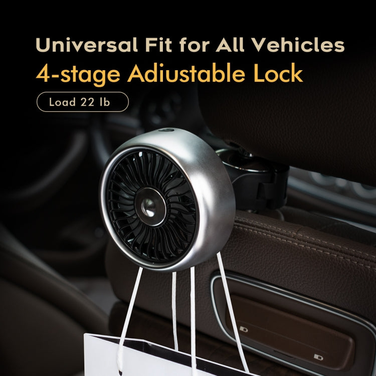 FE052 RGB Color Light USB Plug-in Clip-on Car Rear Seat Headrest Fan(Black Silver) - Heating & Fans by PMC TechLife | Online Shopping South Africa | PMC TechLife | Buy Now Pay Later Mobicred