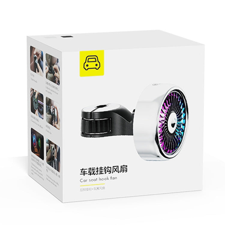 FE052 RGB Color Light USB Plug-in Clip-on Car Rear Seat Headrest Fan(Black) - Heating & Fans by PMC TechLife | Online Shopping South Africa | PMC TechLife | Buy Now Pay Later Mobicred