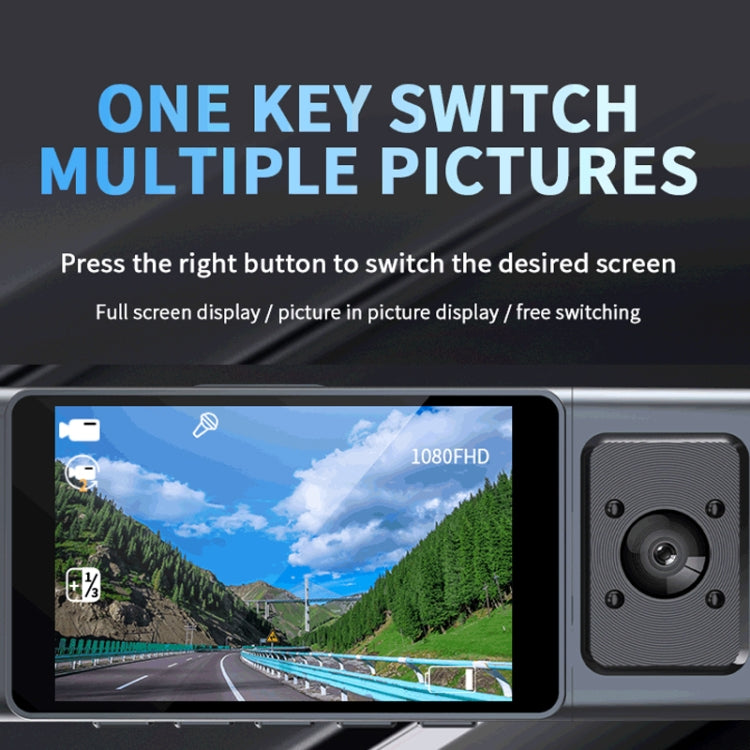 3 Camera Lens 3-inch IPS Screen WiFi Car Dash Cam 1080P Night Vision Dash Camera for Cars 32G - Car DVRs by PMC TechLife | Online Shopping South Africa | PMC TechLife | Buy Now Pay Later Mobicred