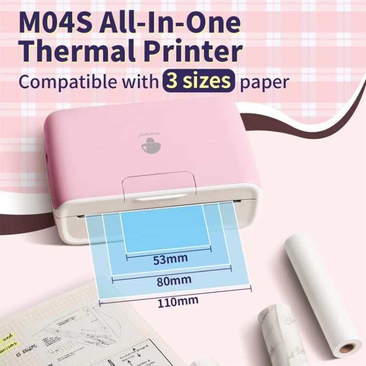 Phomemo M04S Thermal Printer Support 4 Inch Printing Width 300dpi Bluetooth Inkless Printer(Pink) - free shipping - PMC TechLife - Order now!