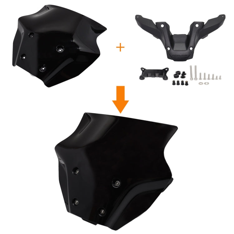 For Yamaha MT-09 SP 2024- Front Windshield(Black) - Ornamental Parts by PMC TechLife | Online Shopping South Africa | PMC TechLife | Buy Now Pay Later Mobicred