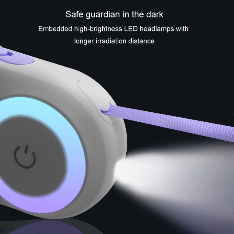 LED Light Luminous Pet Dog Leash Automatic Retractable Dog Walking Leash, Color: 5m Purple - Leashes & Chest Strap by PMC TechLife | Online Shopping South Africa | PMC TechLife | Buy Now Pay Later Mobicred