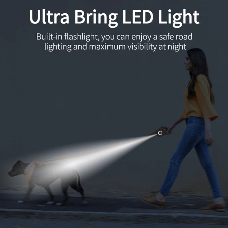 LED Light Luminous Pet Dog Leash Automatic Retractable Dog Walking Leash, Color: 3m Orange - Leashes & Chest Strap by PMC TechLife | Online Shopping South Africa | PMC TechLife | Buy Now Pay Later Mobicred