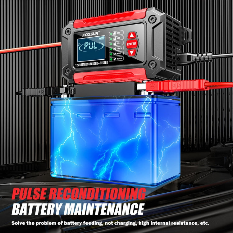 FOXSUR Cars Motorcycles 12V Lithium Cattery Charger With Battery Detection(US Plug) - Battery Charger by FOXSUR | Online Shopping South Africa | PMC TechLife | Buy Now Pay Later Mobicred