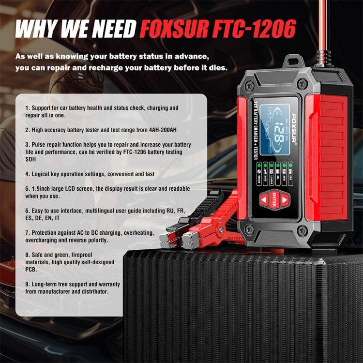 FOXSUR Cars Motorcycles 12V Lithium Cattery Charger With Battery Detection(JP Plug) - free shipping - PMC TechLife - Order now!