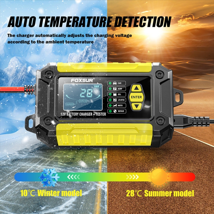FOXSUR Cars Motorcycles 12V Lithium Cattery Charger With Battery Detection(UK Plug) - free shipping - PMC TechLife - Order now!