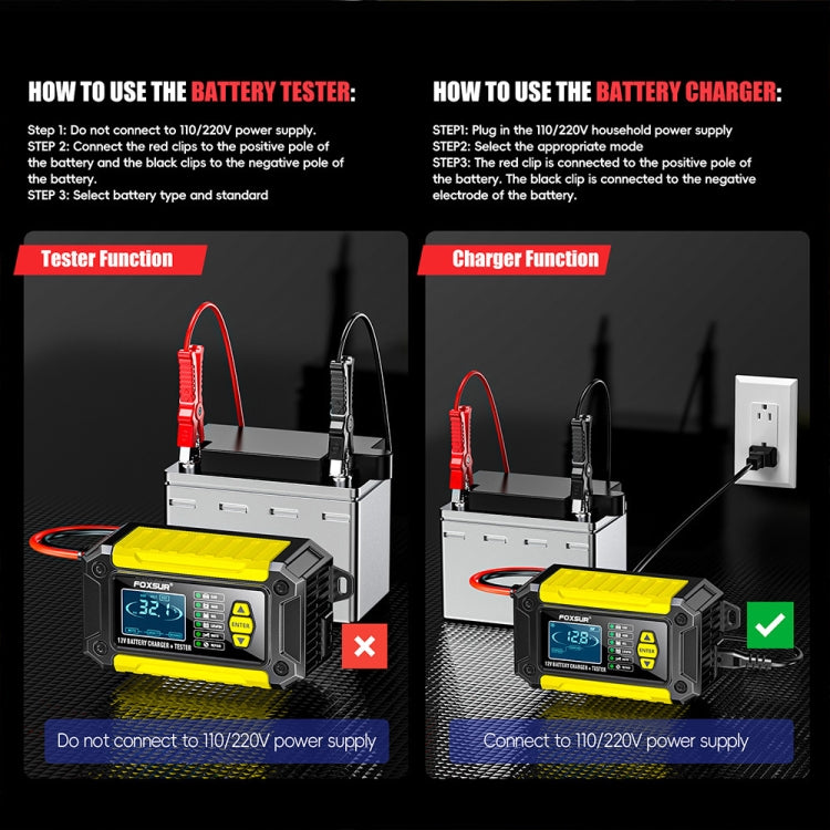 FOXSUR Cars Motorcycles 12V Lithium Cattery Charger With Battery Detection(AU Plug) - Battery Charger by FOXSUR | Online Shopping South Africa | PMC TechLife | Buy Now Pay Later Mobicred