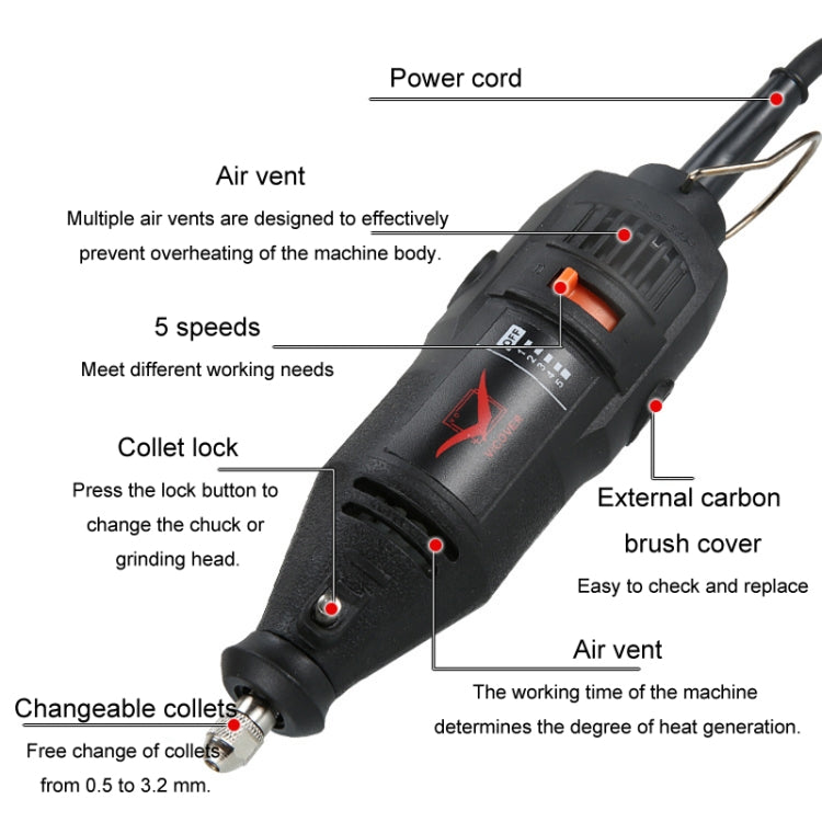 VICOVER Small Adjustable Speed Electrical Grinder Set Jade Carving Pen Polishing Tool EU Plug, Model: 40pcs Parts - free shipping - PMC TechLife - Order now!