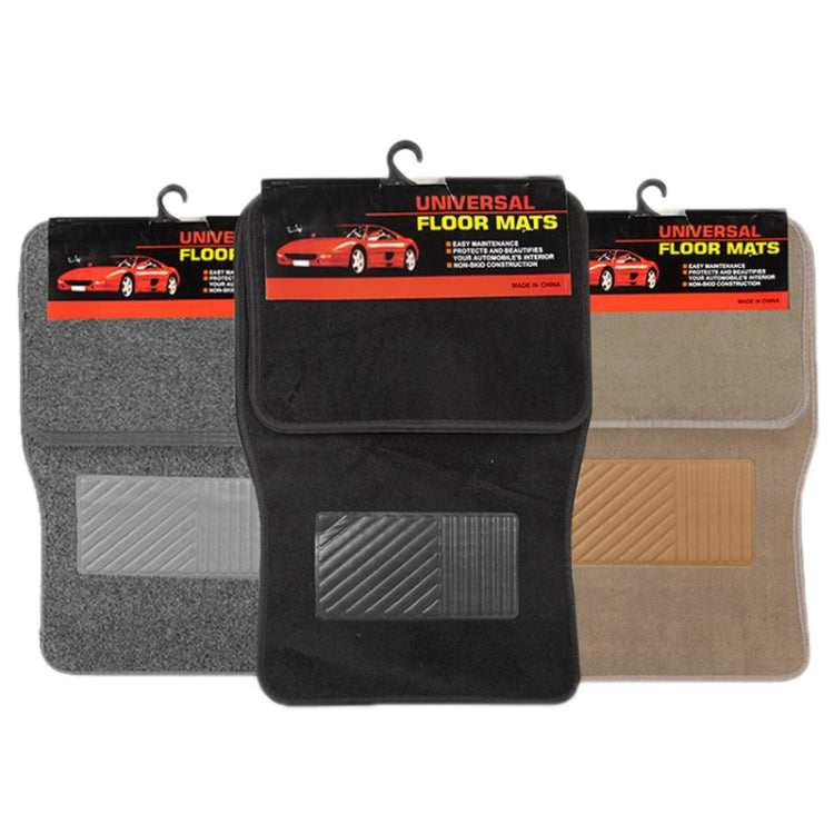 4pcs /Set Universal Car Foot Mats PVC Flocking Pads(Beige) - Floor Mats by PMC TechLife | Online Shopping South Africa | PMC TechLife | Buy Now Pay Later Mobicred