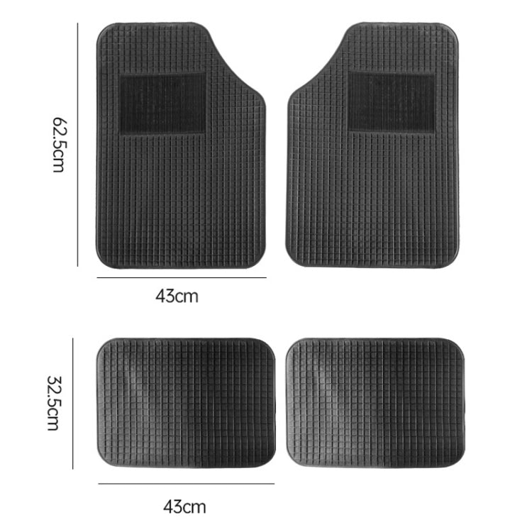 4pcs/Set Car PVC Anti-slip Waterproof Durable Floor Mats(Square) - Floor Mats by PMC TechLife | Online Shopping South Africa | PMC TechLife | Buy Now Pay Later Mobicred