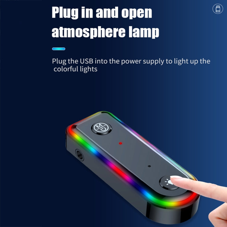 Q3 2-in-1 RGB Light Bluetooth Audio Receiver Launcher Car Audio Adapter - free shipping - PMC TechLife - Order now!