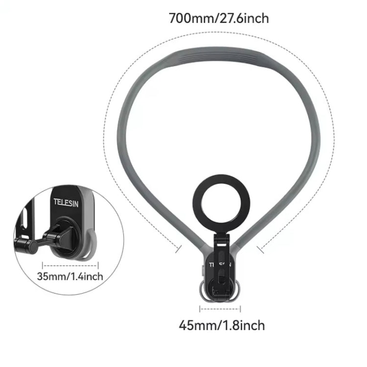 TELESIN MNM-002 Magsafe Magnetic Suction Mobile Phone Hanging Neck POV Viewing Angle Lazy Stand(Sky Blue) - free shipping - PMC TechLife - Order now!