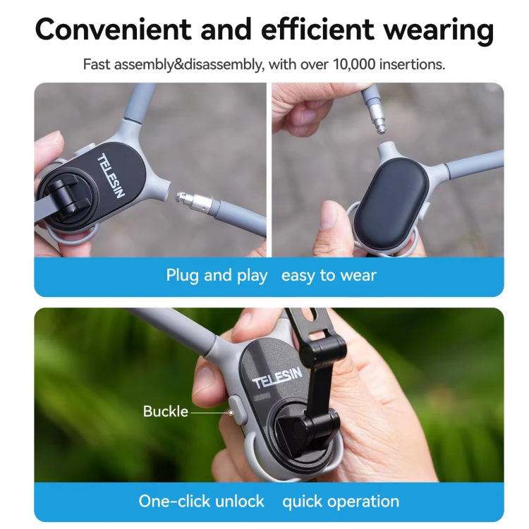 TELESIN MNM-002 Magsafe Magnetic Suction Mobile Phone Hanging Neck POV Viewing Angle Lazy Stand(Gray) - Stand by TELESIN | Online Shopping South Africa | PMC TechLife | Buy Now Pay Later Mobicred