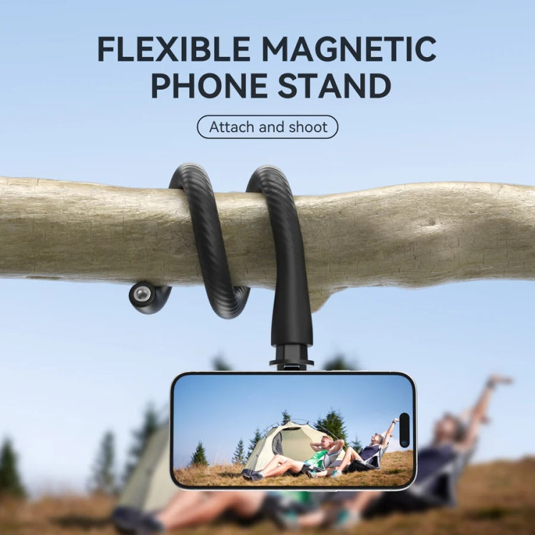 TELESIN P3-FM-01 Flexible Magnetic Fast Disassembly Magsafe Mobile Phone Bracket Sports Camera Entangled Fixed Holder(Black) - Stand by TELESIN | Online Shopping South Africa | PMC TechLife | Buy Now Pay Later Mobicred