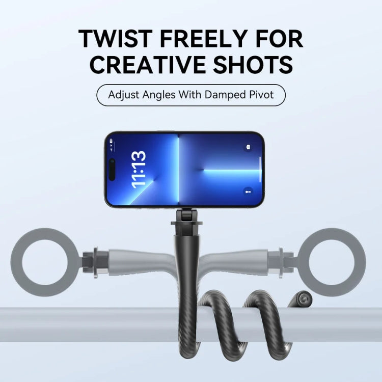 TELESIN P3-FM-01 Flexible Magnetic Fast Disassembly Magsafe Mobile Phone Bracket Sports Camera Entangled Fixed Holder(Grey) - Stand by TELESIN | Online Shopping South Africa | PMC TechLife | Buy Now Pay Later Mobicred