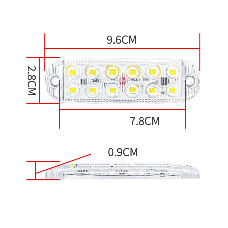 6pcs 12-Bead LED Flashing Warning Lights Motorcycle RV Signal Lights(Green Light) - Clearance Lights by PMC TechLife | Online Shopping South Africa | PMC TechLife | Buy Now Pay Later Mobicred