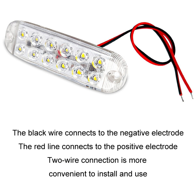 6pcs 12-Bead LED Flashing Warning Lights Motorcycle RV Signal Lights(Red Light) - Clearance Lights by PMC TechLife | Online Shopping South Africa | PMC TechLife | Buy Now Pay Later Mobicred