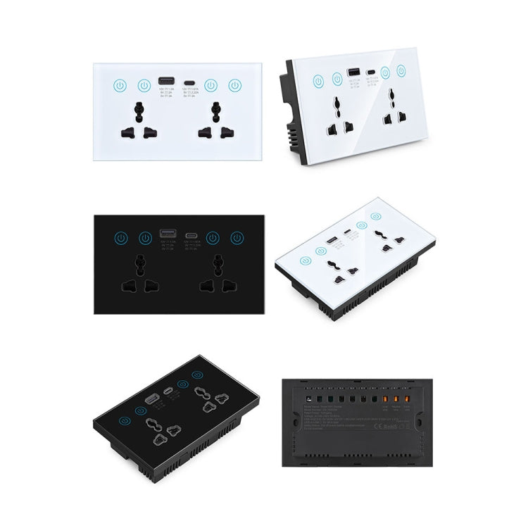Graffiti Smart Socket With Switch USB+Type-C Dual Port Remote Control Socket, UK Plug, Style: Wifi Black - Smart Socket by PMC TechLife | Online Shopping South Africa | PMC TechLife | Buy Now Pay Later Mobicred