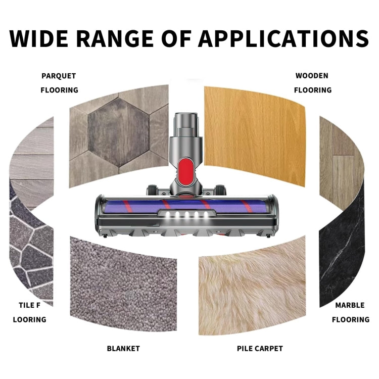 For Dyson V7 V8 V10 V11 Vacuum Cleaner Motor Head Soft Bristle Roller Brush With Light - For Dyson Accessories by PMC TechLife | Online Shopping South Africa | PMC TechLife | Buy Now Pay Later Mobicred