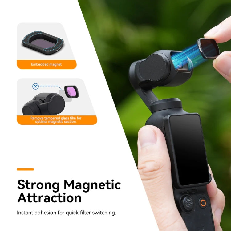 For DJI Pocket 3 TELESIN S5-FLT-03 Magnetic Suction Filter Set CPL+ND16+ND64+ND256 - free shipping - PMC TechLife - Order now!