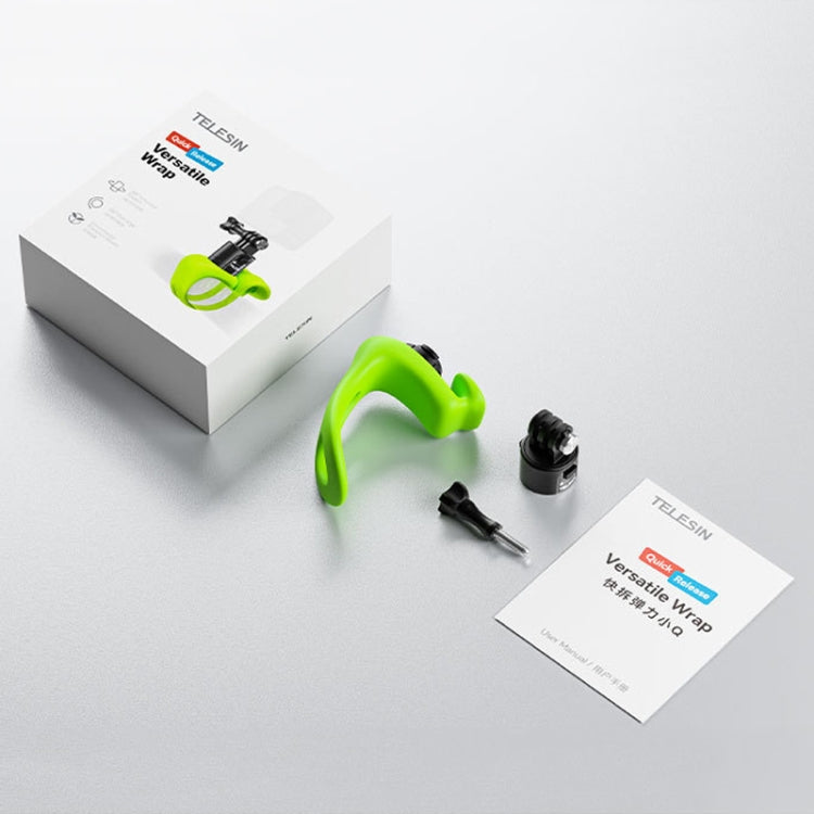 TELESIN TLQ-005 Elastic Quick Release Stand Multi-functional Fixed Silicone Strap Accessories(Green) - Holder by TELESIN | Online Shopping South Africa | PMC TechLife | Buy Now Pay Later Mobicred