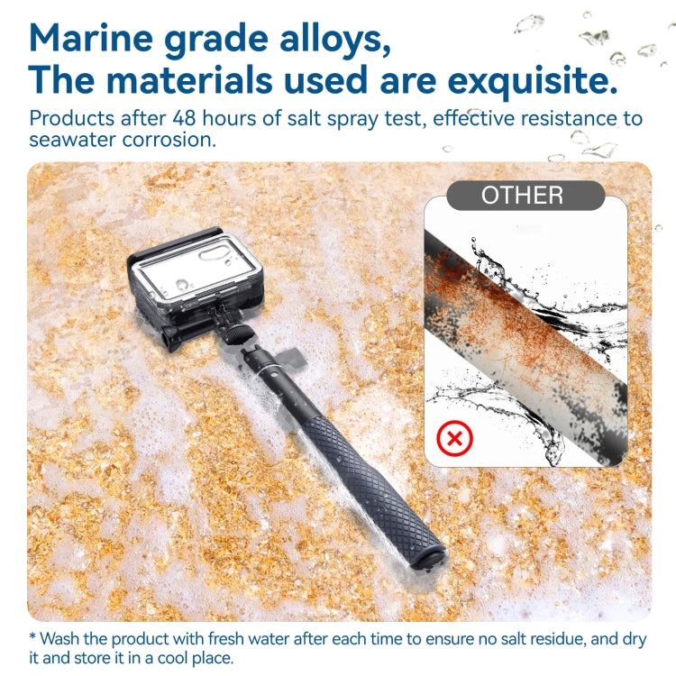 TELESIN WSS-001 65.4cm Aluminum Alloy Waterproof Ball Head Selfie Stick Diving Shooting Sports Camera Extension Stick - Extendable Pole by TELESIN | Online Shopping South Africa | PMC TechLife | Buy Now Pay Later Mobicred