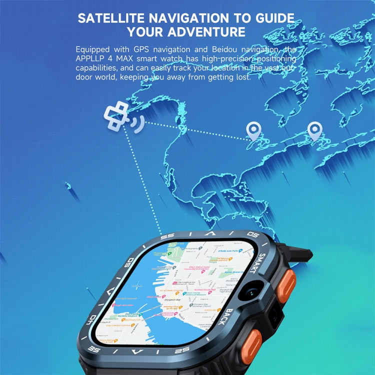 LOKMAT APPLLP 4 MAX 2.02-inch Android 8.1 Full Network Wifi Card Bluetooth Smart Watch(Navy Blue) - free shipping - PMC TechLife - Order now!