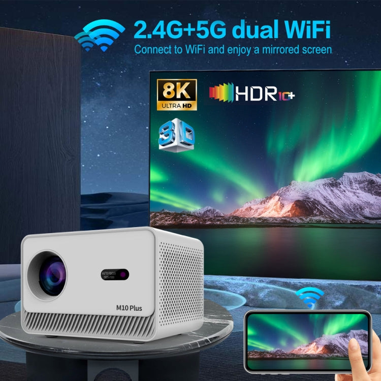 M10 Plus 1280x720P Projector 2.4G / 5G WIFI Bluetooth 5.2 Android 11 System Home Cinema US Plug - Mini Projector by PMC TechLife | Online Shopping South Africa | PMC TechLife | Buy Now Pay Later Mobicred