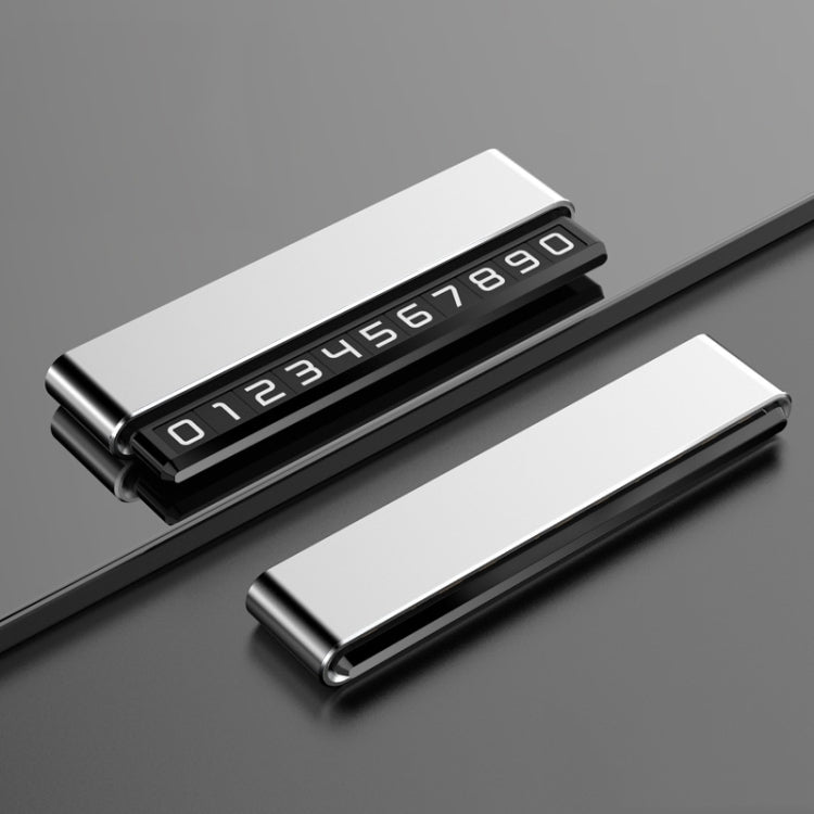 Metal Hidden Temporary Parking Number Plate Ornaments, Color: Dual Number Silver - Parking Card by PMC TechLife | Online Shopping South Africa | PMC TechLife | Buy Now Pay Later Mobicred