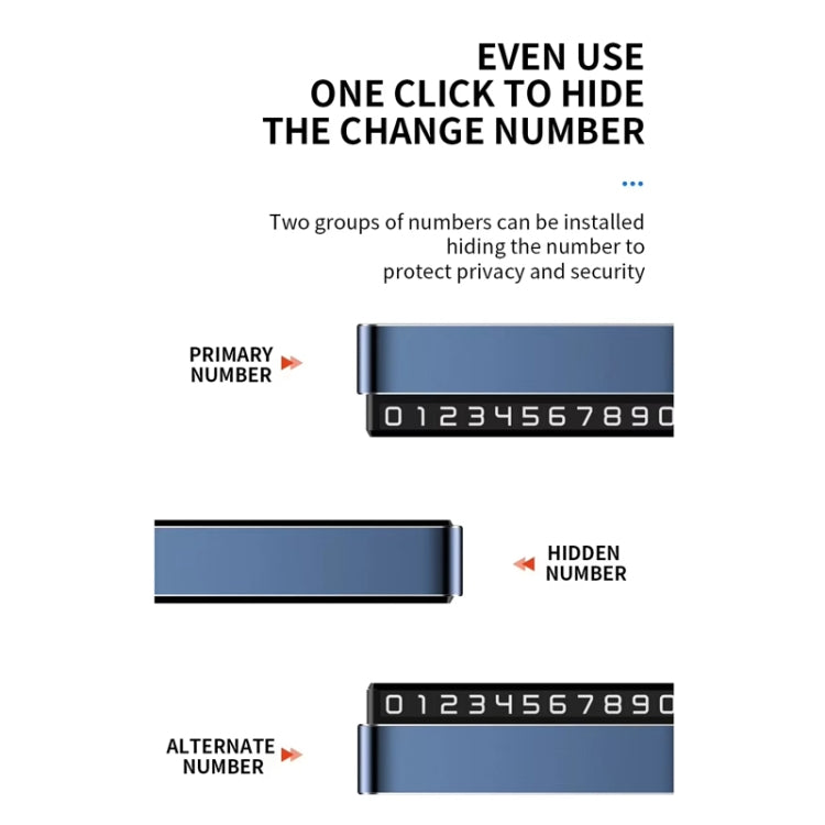 Metal Hidden Temporary Parking Number Plate Ornaments, Color: Dual Number Gray - Parking Card by PMC TechLife | Online Shopping South Africa | PMC TechLife | Buy Now Pay Later Mobicred