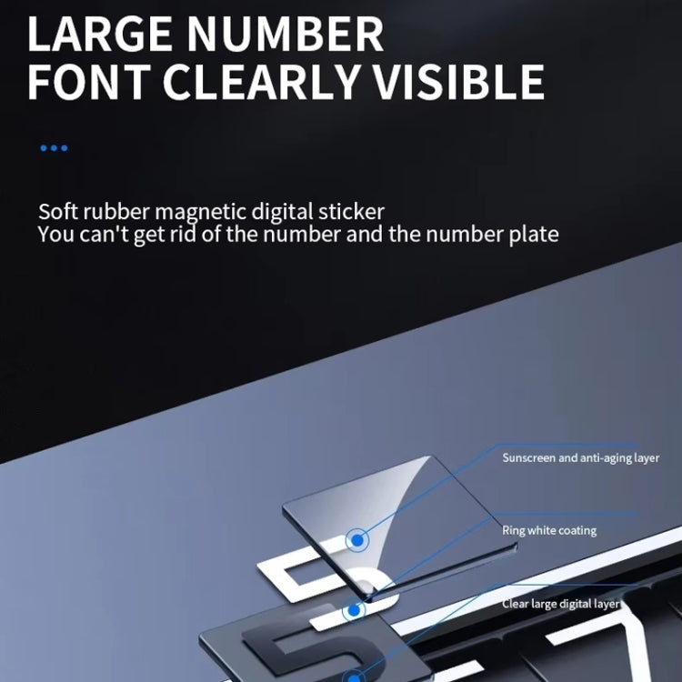 Metal Hidden Temporary Parking Number Plate Ornaments, Color: Dual Number Silver - Parking Card by PMC TechLife | Online Shopping South Africa | PMC TechLife | Buy Now Pay Later Mobicred