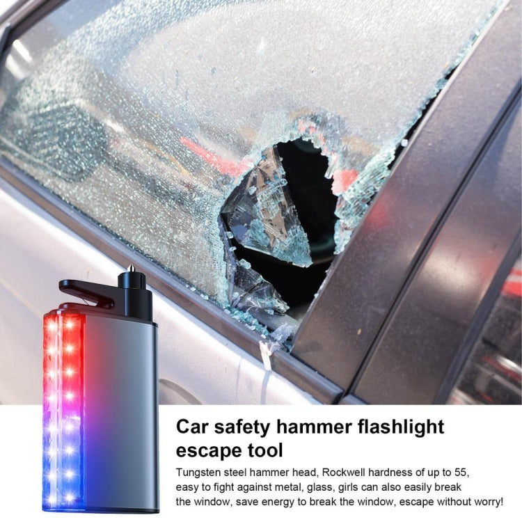3 In 1 Car Safety Hammer Flashlight Emergency Light With Alarm(Black) - Emergency Hammer by PMC TechLife | Online Shopping South Africa | PMC TechLife | Buy Now Pay Later Mobicred