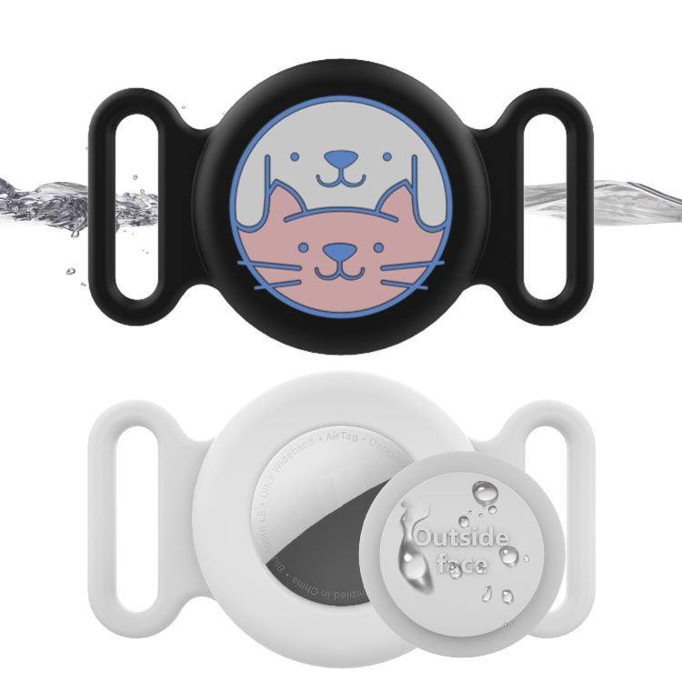 For AirTag Pet Collar Locator Silicone Life Waterproof Protective Case(Black) - Pet Series by PMC TechLife | Online Shopping South Africa | PMC TechLife | Buy Now Pay Later Mobicred