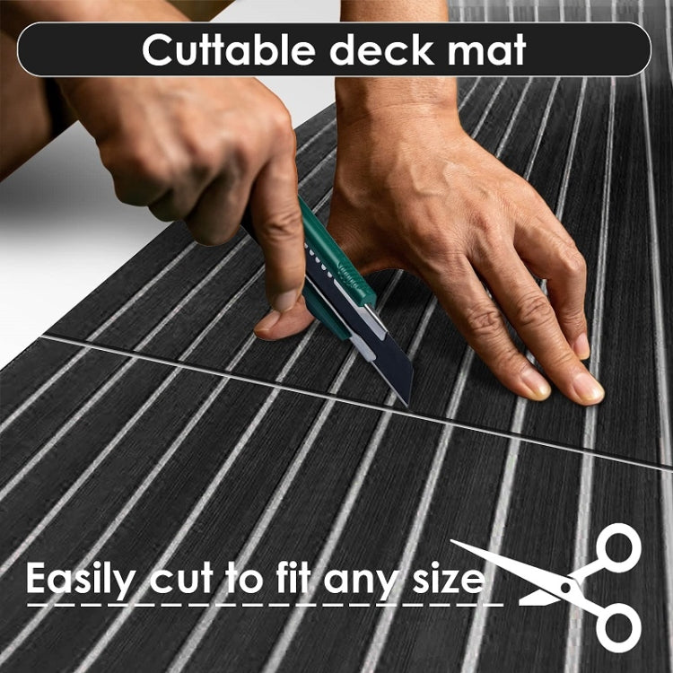 240x45x0.6cm Black White Yacht Imitation Teak Anti-Slip Deck EVA Mat - Floor Mats by PMC TechLife | Online Shopping South Africa | PMC TechLife | Buy Now Pay Later Mobicred