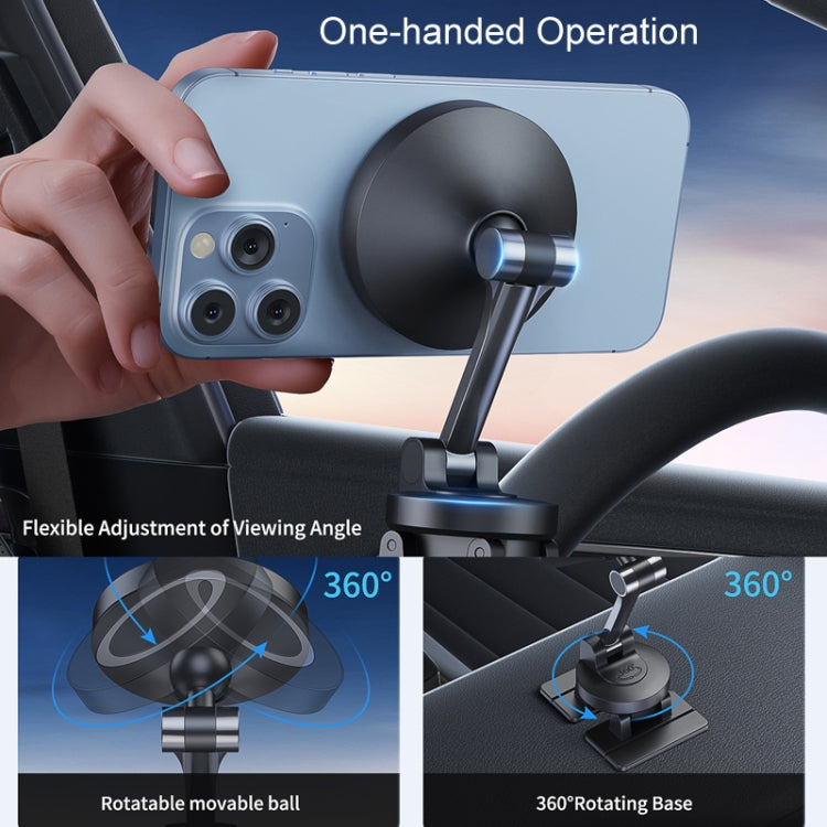 Center Console 360 Rotating Magnetic Car Phone Holder Zinc Alloy Automotive Navigation Bracket(Black) - free shipping - PMC TechLife - Order now!