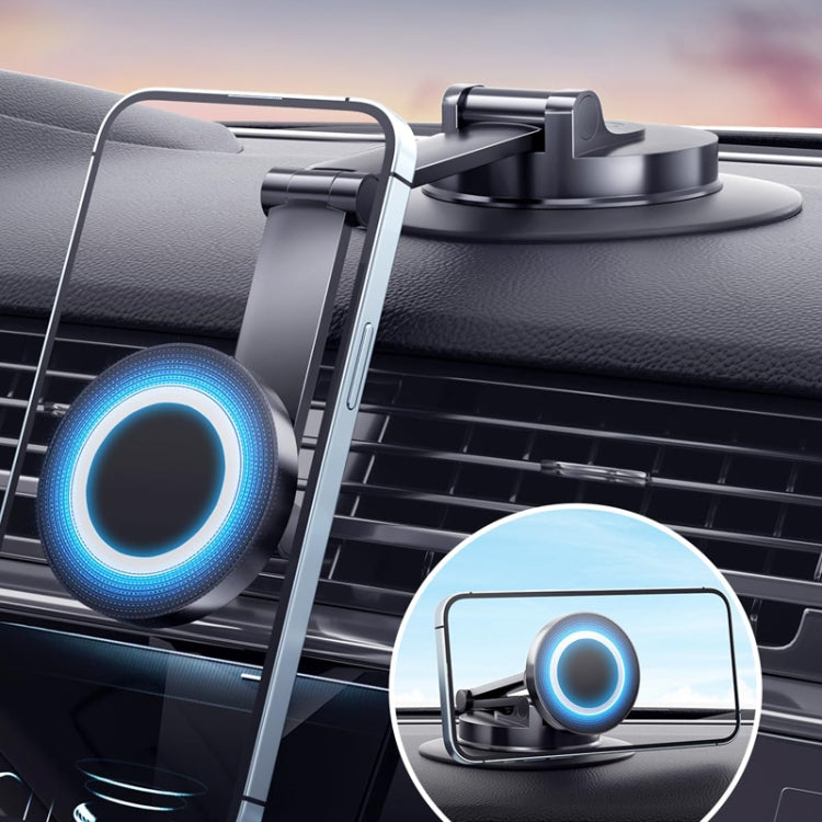 360 Rotating Car Magnetic Cell Phone Holder Magsafe Metal Car Folding Navigation Stand(Black) - Universal Car Holders by PMC TechLife | Online Shopping South Africa | PMC TechLife | Buy Now Pay Later Mobicred