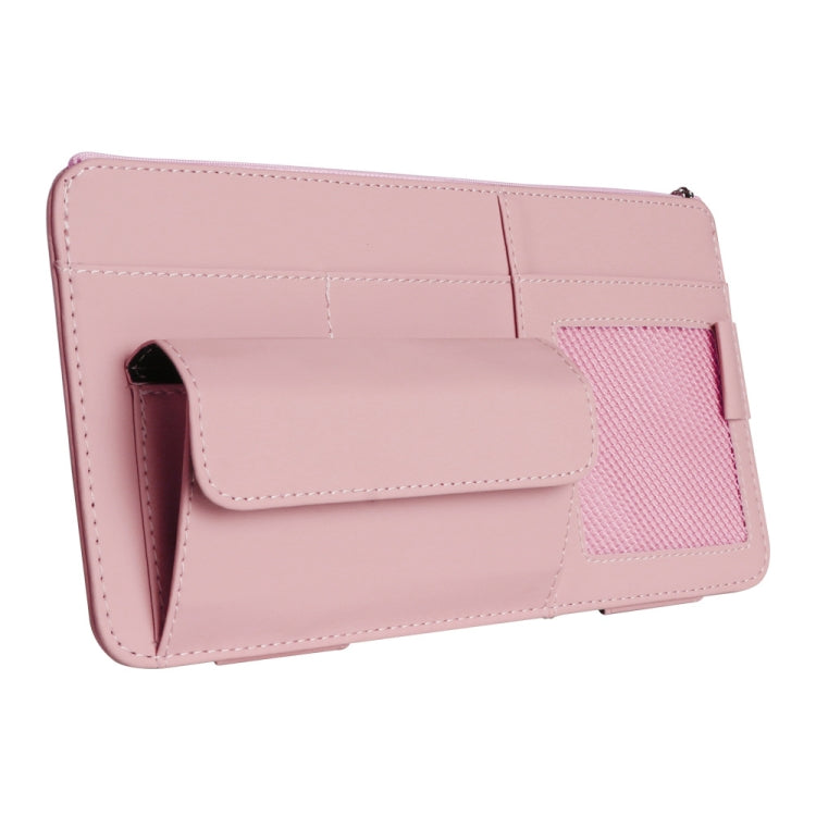 Multi-functional Car Sunshade Sunglasses ID Ticket Storage Bag Car Sun Visor Eyeglasses Case(Pink) - Stowing Tidying by PMC TechLife | Online Shopping South Africa | PMC TechLife | Buy Now Pay Later Mobicred